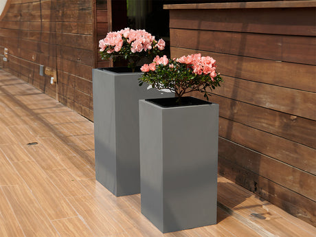 Tall Square Planter (Set of 2) By Plantatorem