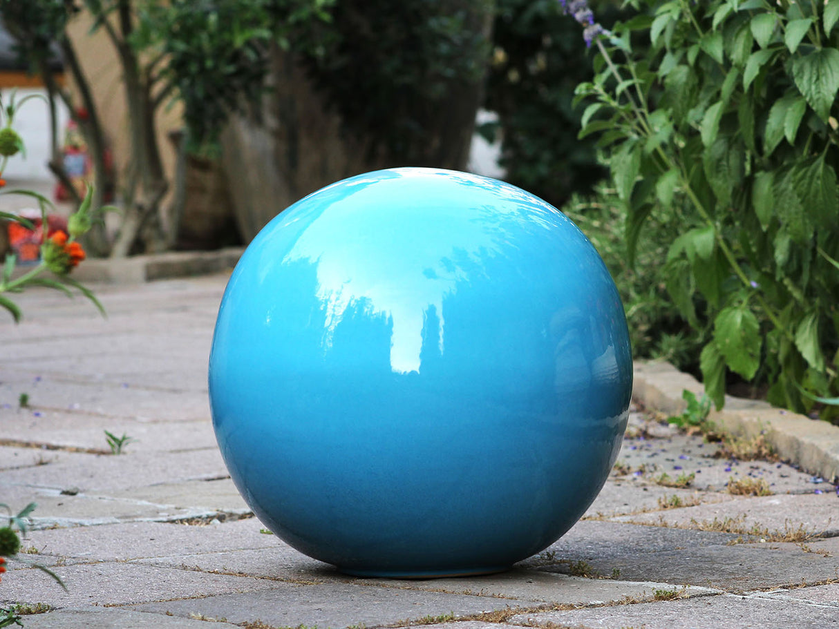 Outdoor Decorative Sphere Glazed 19.5" By Plantatorem