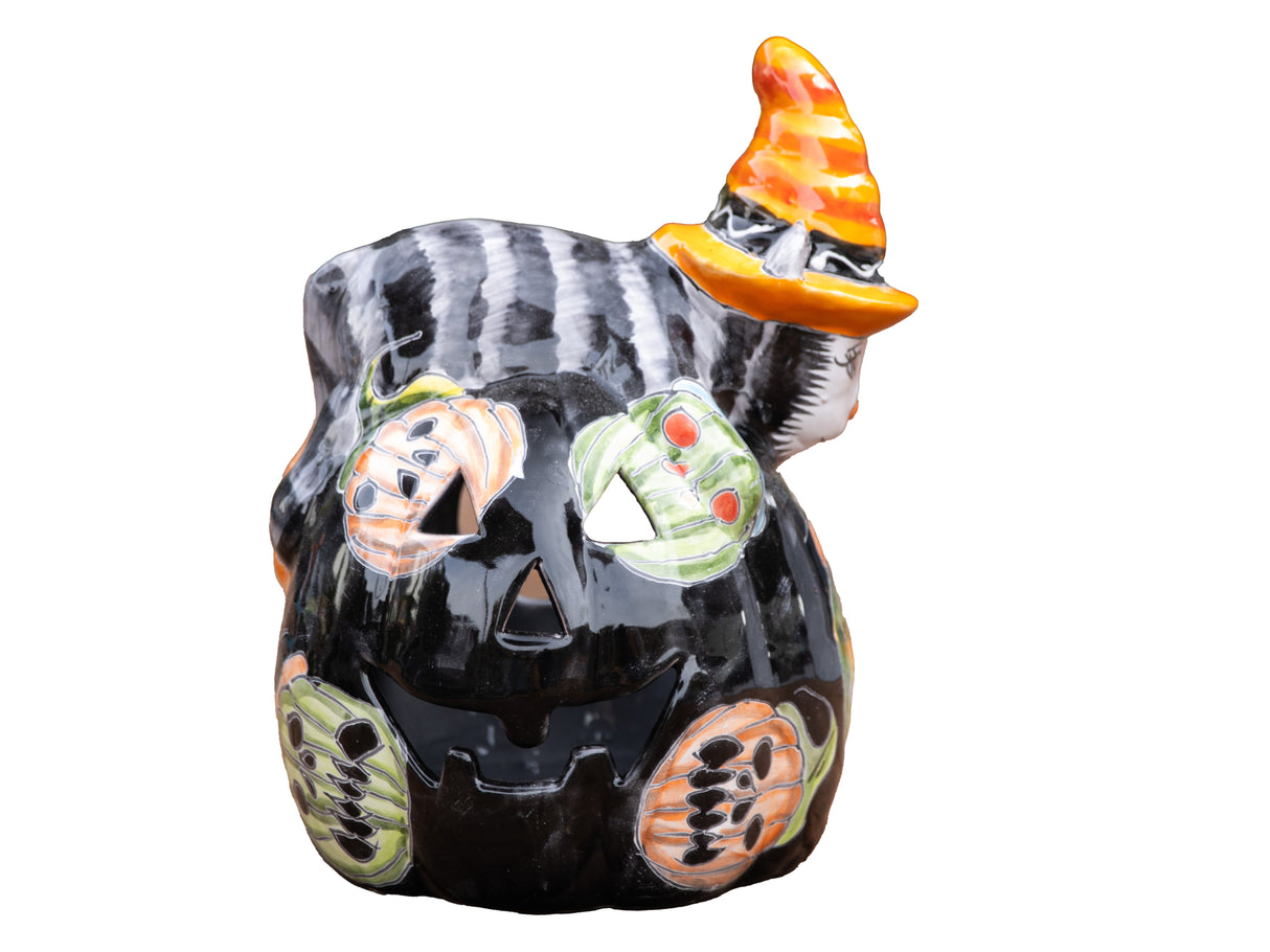 Talavera Cat on Pumpkin 16"