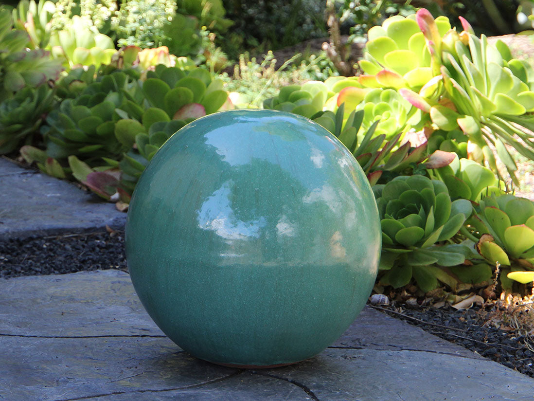 Outdoor Decorative Sphere Glazed 12" By Plantatorem