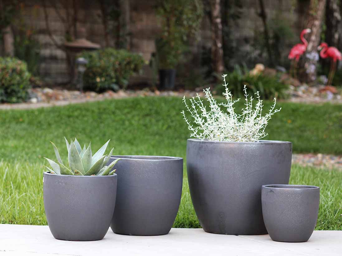 Coco Pots Glazed - Set of 4 By Plantatorem