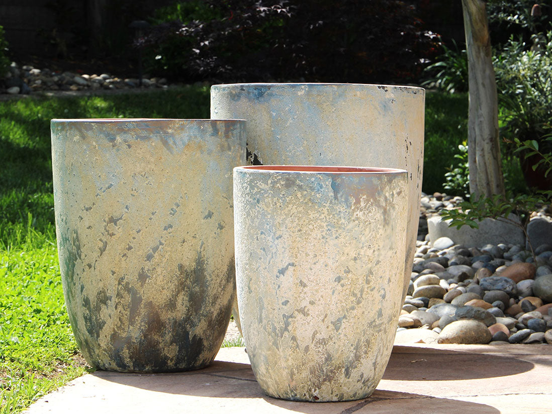 Tall Milano Cone Planter - Set of 3 (Aegean) By Plantatorem