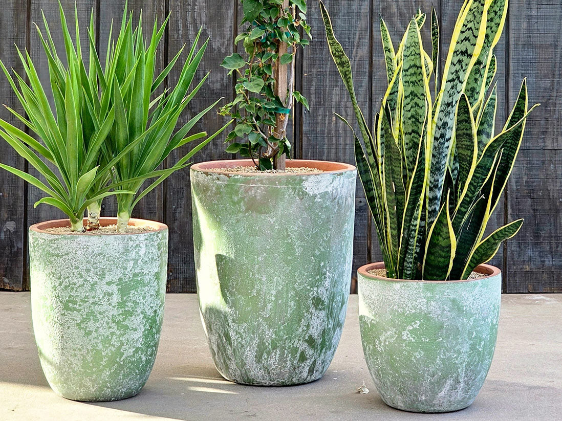 Tall Milano Cone Planter - Set of 3 (Aegean) By Plantatorem