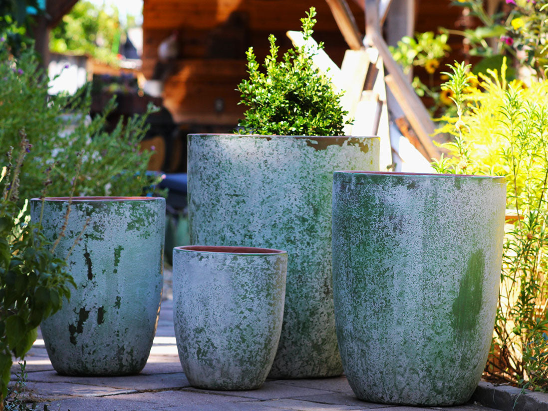 Tall Milano Cone Planters - Set of 4 (Aegean) By Plantatorem