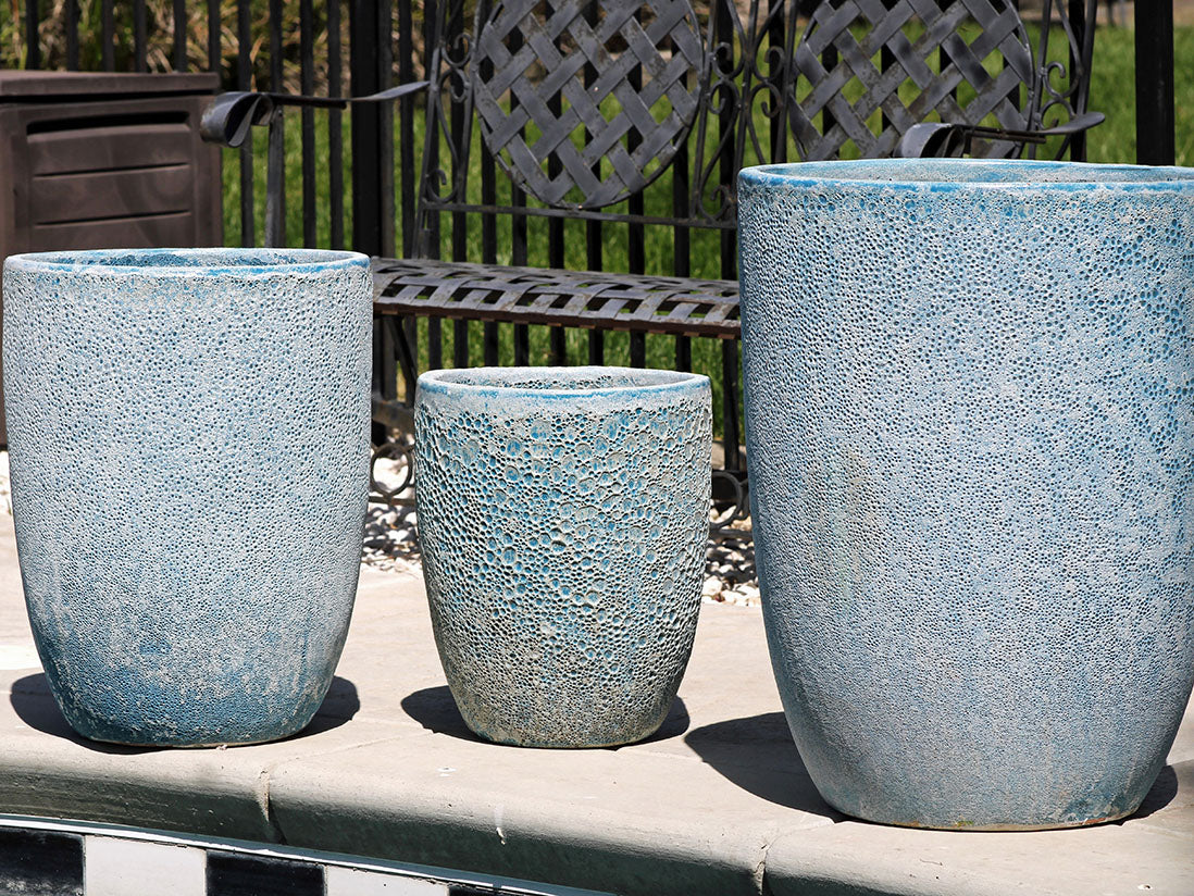 Tall Milano Cone Planter - Set of 3 (Coral) By Plantatorem