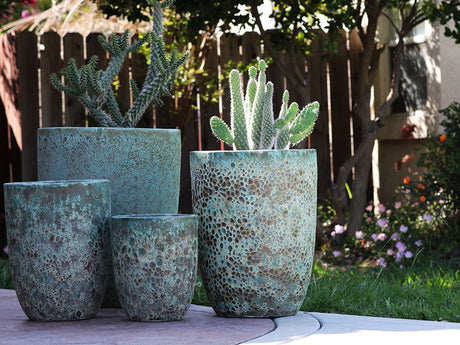 Tall Milano Cone Planters - Set of 4 (Coral) By Plantatorem