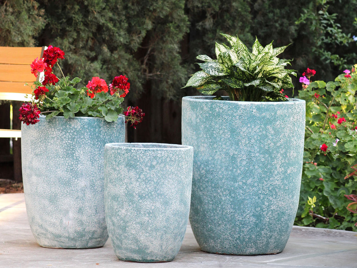 Tall Milano Cone Planter - Set of 3 (Coral) By Plantatorem