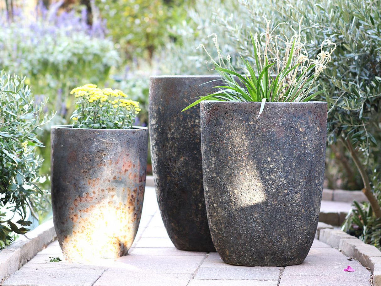 Tall Milano Cone Planter - Set of 3 (Coral) By Plantatorem