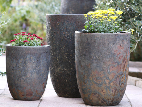 Tall Milano Cone Planter - Set of 3 (Coral) By Plantatorem