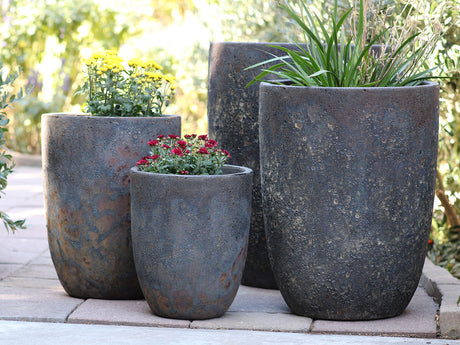 Tall Milano Cone Planters - Set of 4 (Coral) By Plantatorem