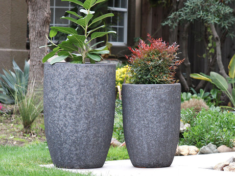 Tall Barrel Planters - Set of 2 (Silver Rock) By Plantatorem