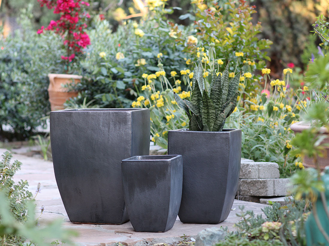 Tall Milano Square Planter - Set of 3 By Plantatorem