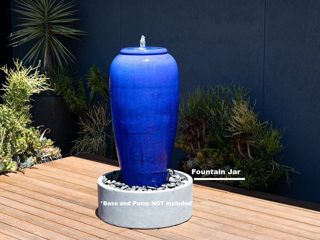 Tall Jar Fountain Beautiful Aqua Color