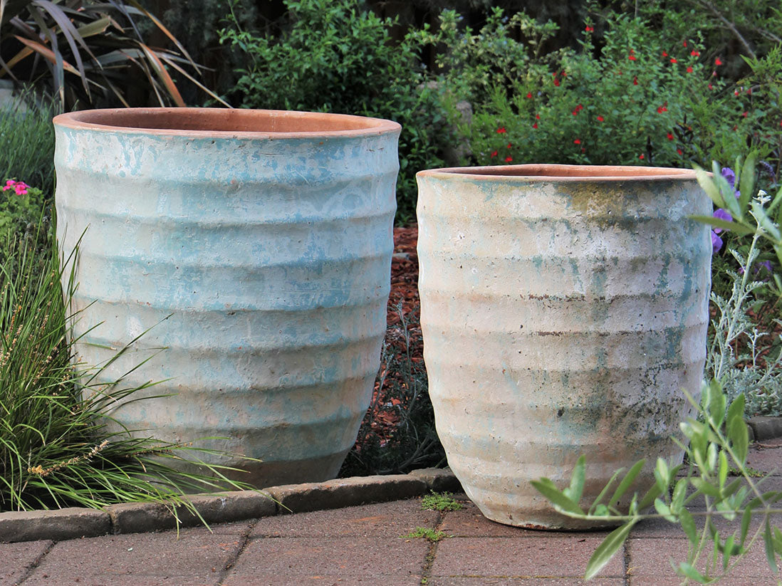 Tall Horizontal Rib Planters XL-Set of 2 By Plantatorem