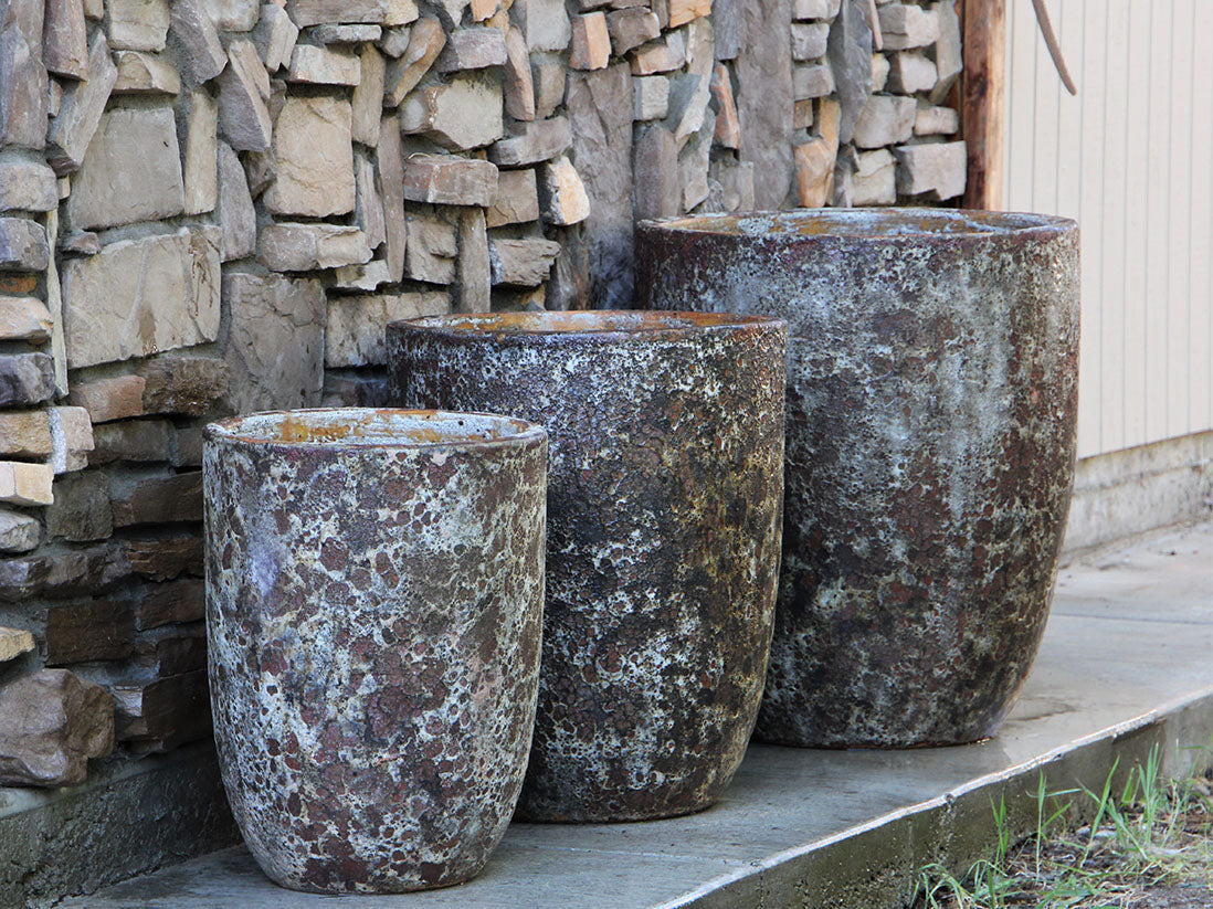 Milano Tall Barrel Planter - Set of 3 By Plantatorem