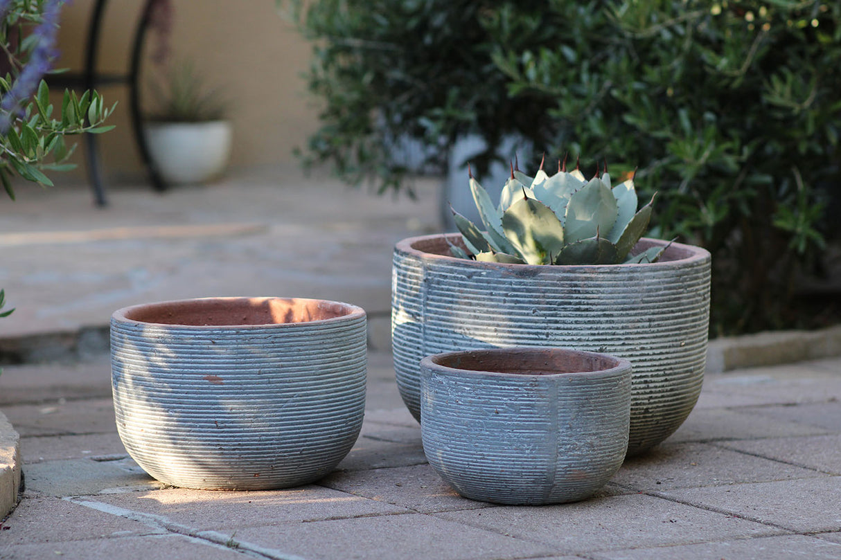 Egg Horizontal Ripples Planter - Set of 3 By Plantatorem