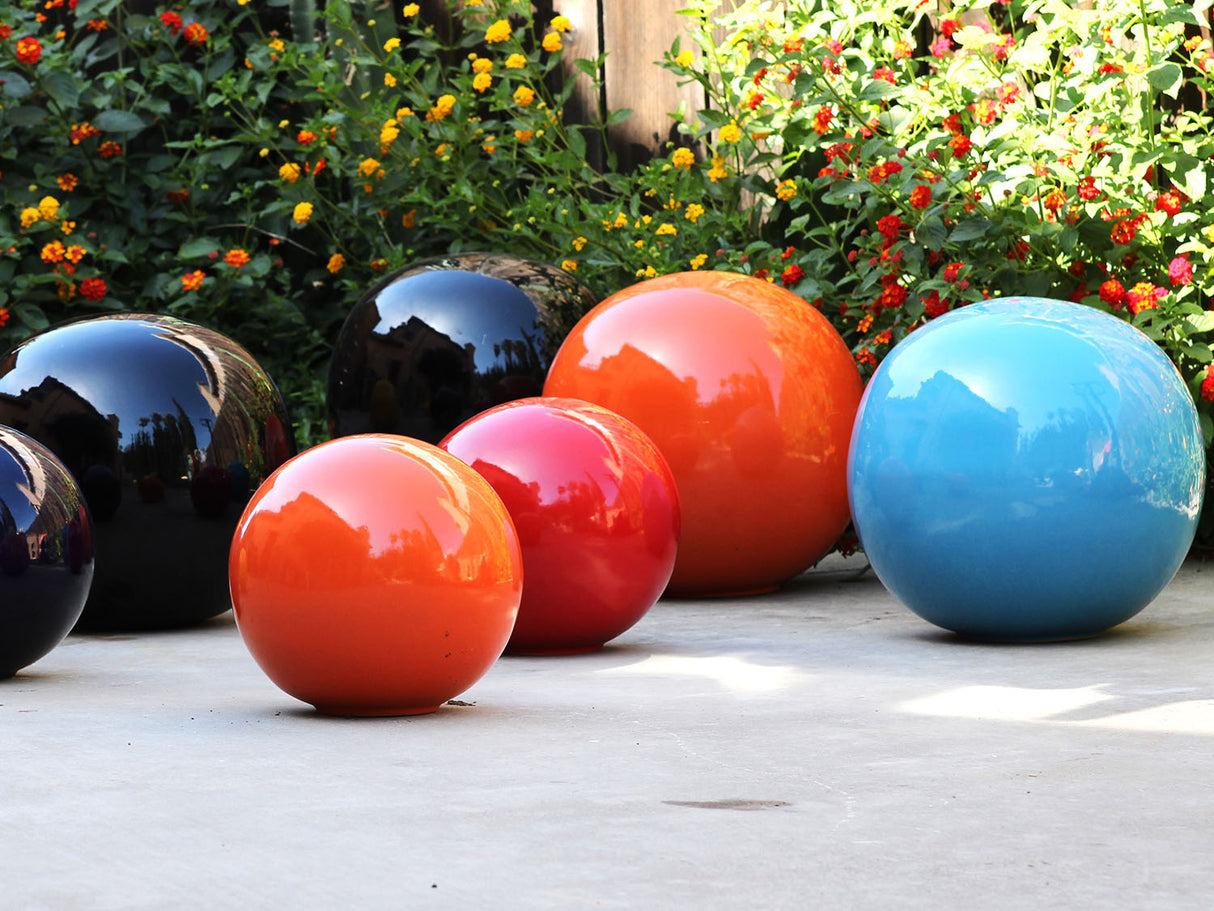 Outdoor Decorative Sphere Glazed 12" By Plantatorem