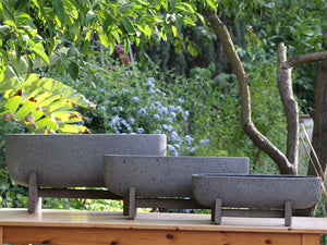 VENETIAN OVAL PLANTER With ACACIA WOOD STAND