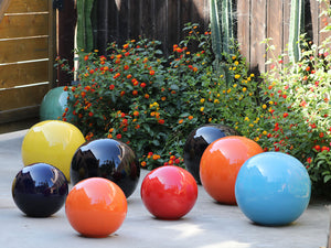 Outdoor Decorative Sphere Glazed 12" By Plantatorem