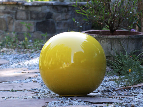Outdoor Decorative Sphere Glazed 12" By Plantatorem