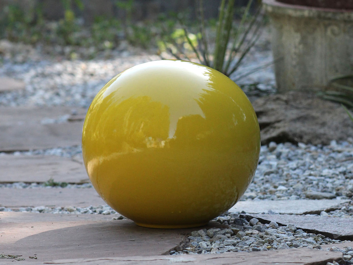 Outdoor Decorative Sphere Glazed 12" By Plantatorem
