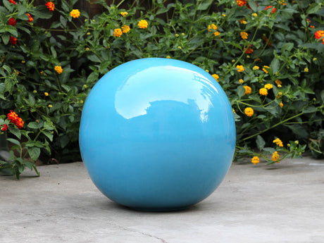 Outdoor Decorative Sphere Glazed 12" By Plantatorem
