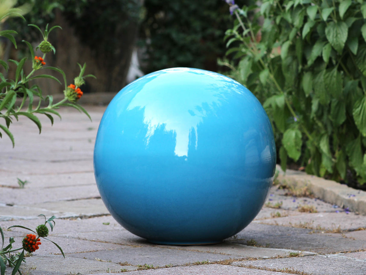 Outdoor Decorative Sphere Glazed 12" By Plantatorem