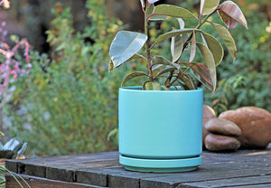 Mid Modern Planter With Detached Saucer