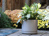 Mid Modern Planter With Detached Saucer "10.0" D x 9.0" H" By Plantatorem