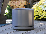 Mid Modern Planter With Detached Saucer "10.0" D x 9.0" H" By Plantatorem