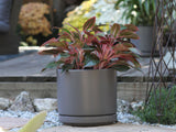 Mid Modern Planter With Detached Saucer "10.0" D x 9.0" H" By Plantatorem