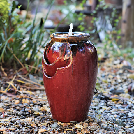 Tea Garden Fountain ( Copper on Ox Red)