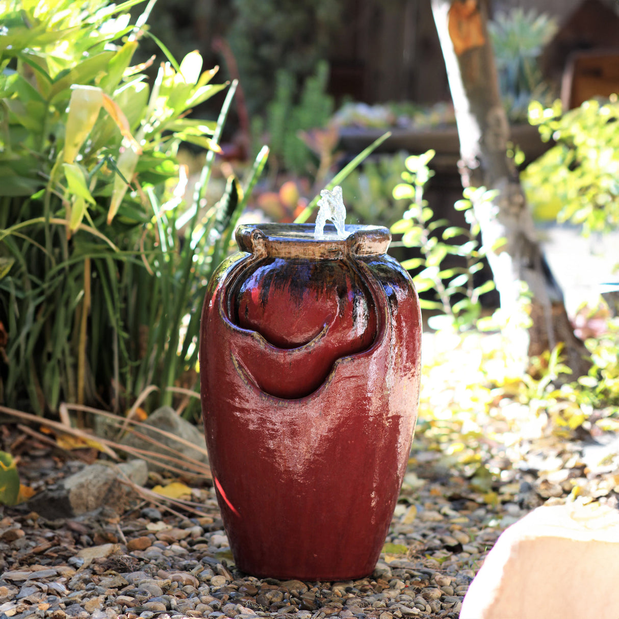 Tea Garden Fountain ( Copper on Ox Red)