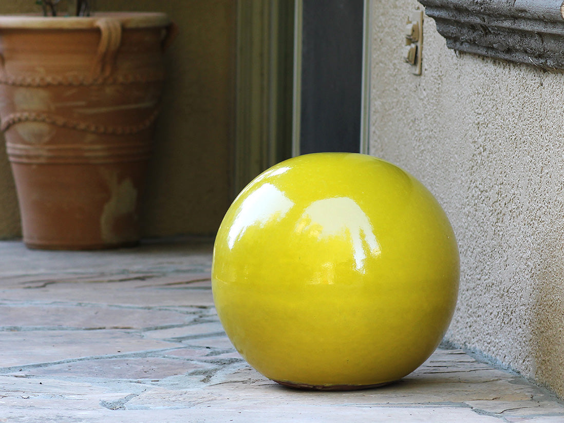 Outdoor Decorative Sphere Glazed 19.5"