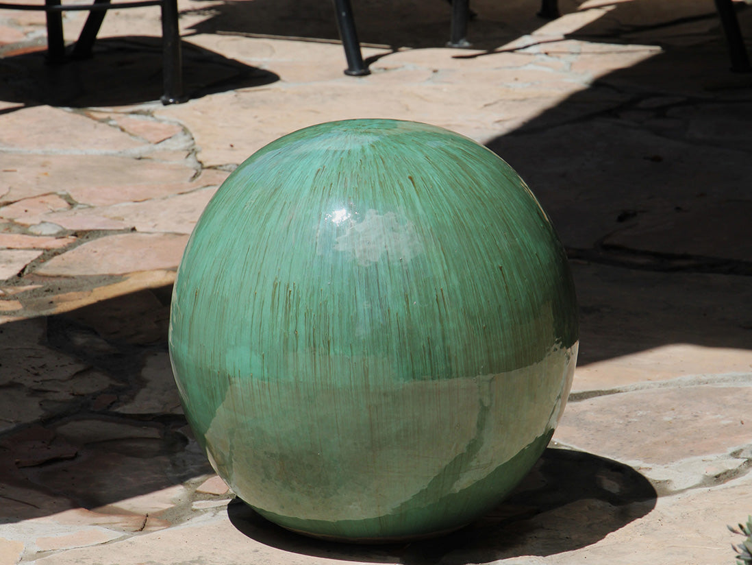 Outdoor Decorative Sphere Glazed 16" By Plantatorem