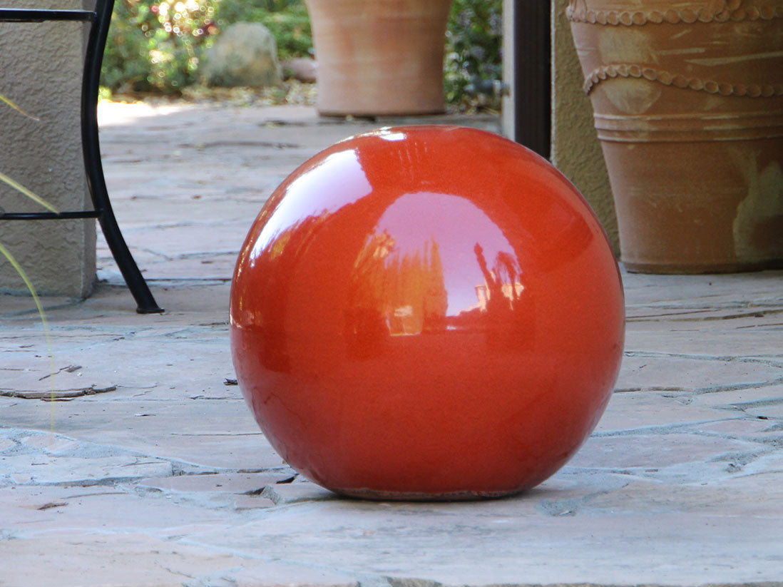 Outdoor Decorative Sphere Glazed 16" By Plantatorem