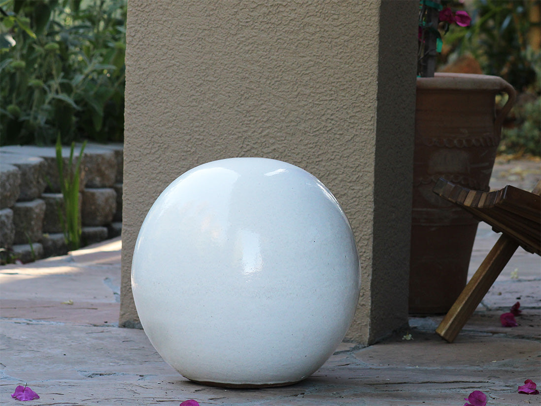 Outdoor Decorative Sphere Glazed 19.5"