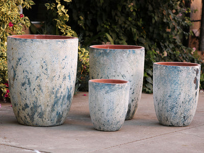 Tall Milano Cone Planters - (Aegean) By Plantatorem