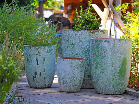 Tall Milano Cone Planters - Set of 4 (Aegean) By Plantatorem
