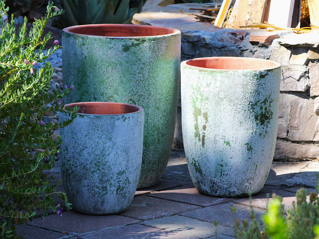 Tall Milano Cone Planter - Set of 3 (Aegean )