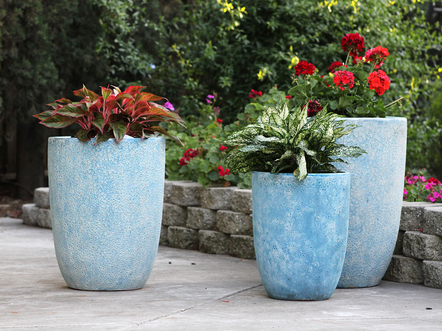 Tall Milano Cone Planter Set of 3 – Coral | Ceramic Outdoor