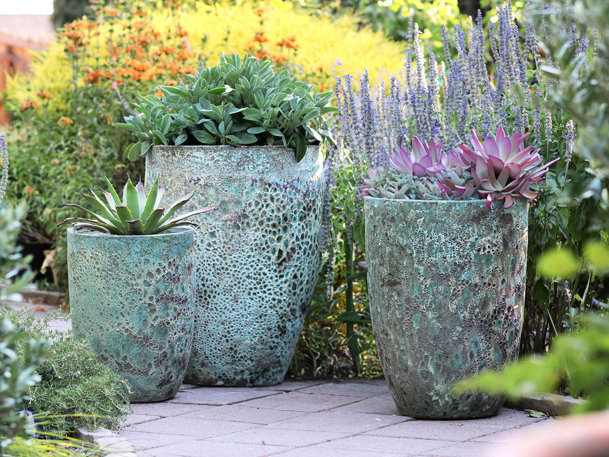Tall Milano Cone Planter - Set of 3 (Coral) By Plantatorem