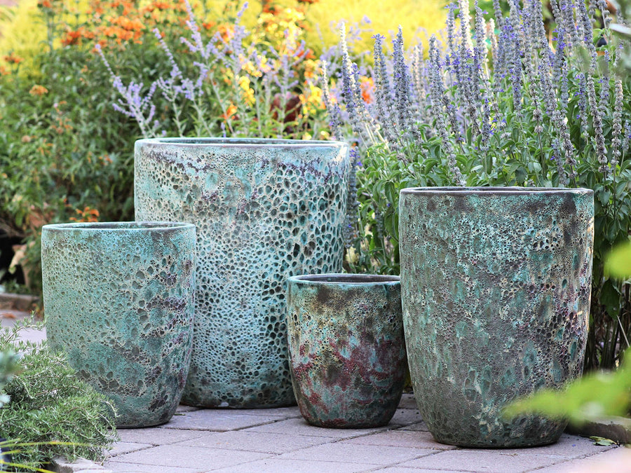 Tall Milano Cone Planters in Coral Tall Milano Cone Planters in Coral