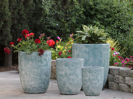 Tall Milano Cone Planters - Set of 4 (Coral) By Plantatorem