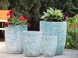Tall Milano Cone Planters - Set of 4 (Coral) By Plantatorem