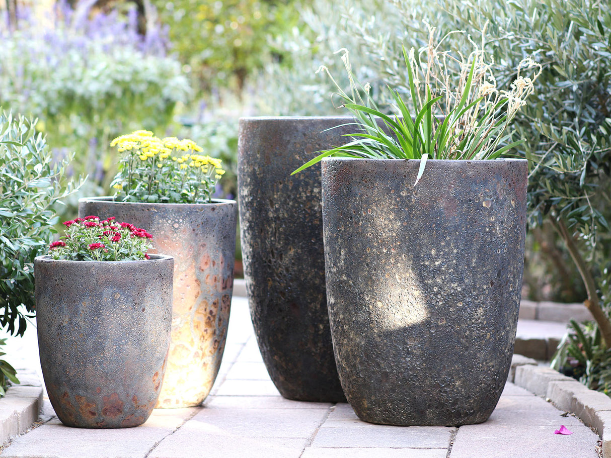 Tall Milano Cone Planters - Set of 4 (Coral) By Plantatorem