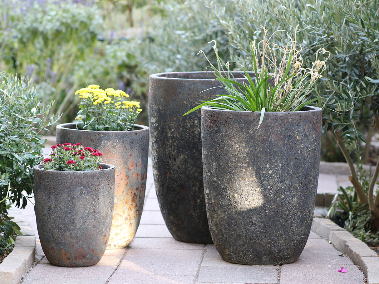 Tall Milano Cone Planters - Set of 4 (Coral) By Plantatorem