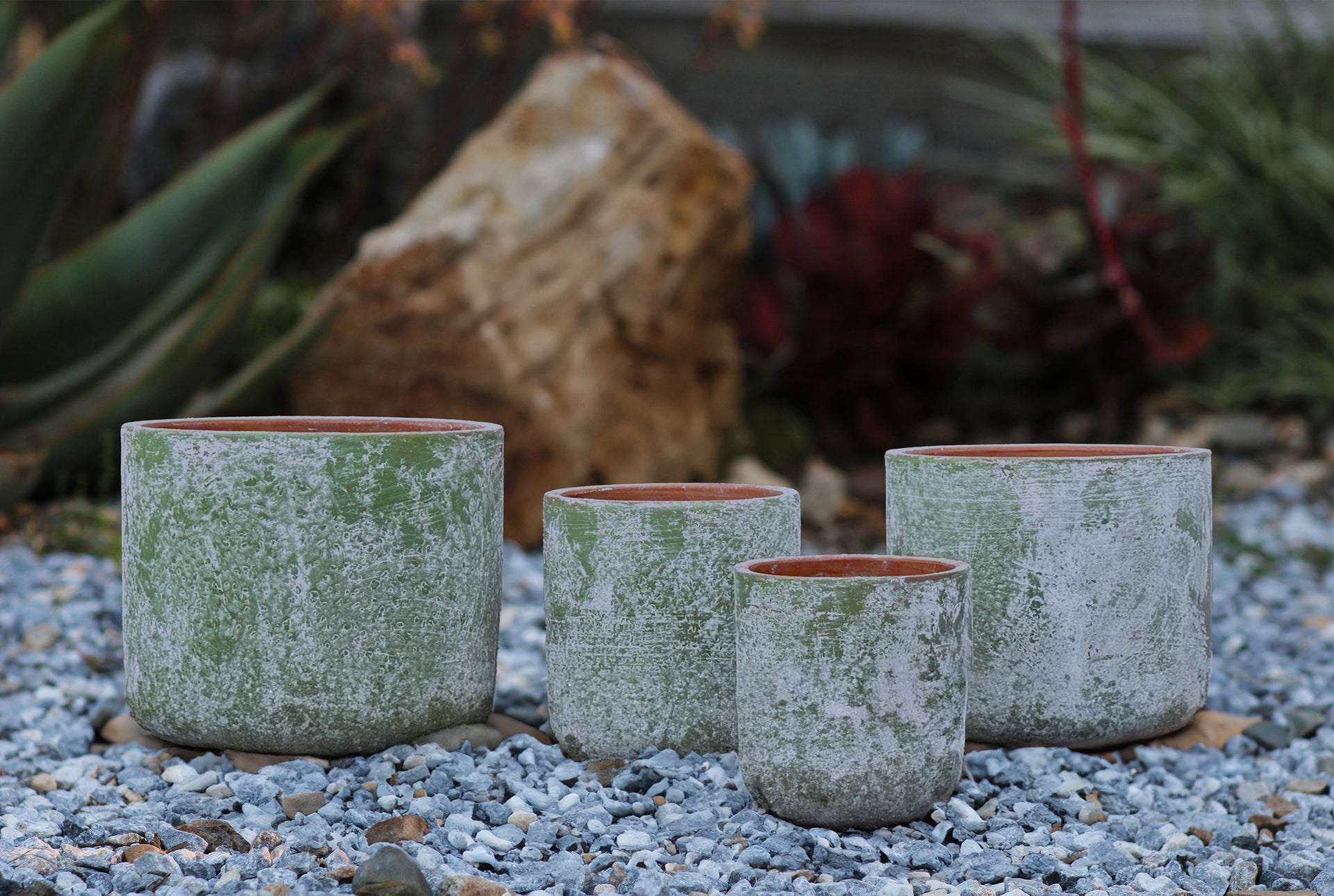cylinder plastic planter Cylinder Planter Cottage White / SET OF 4