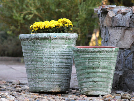 English Tumbled Pots Medium- Set of 2 By Plantatorem