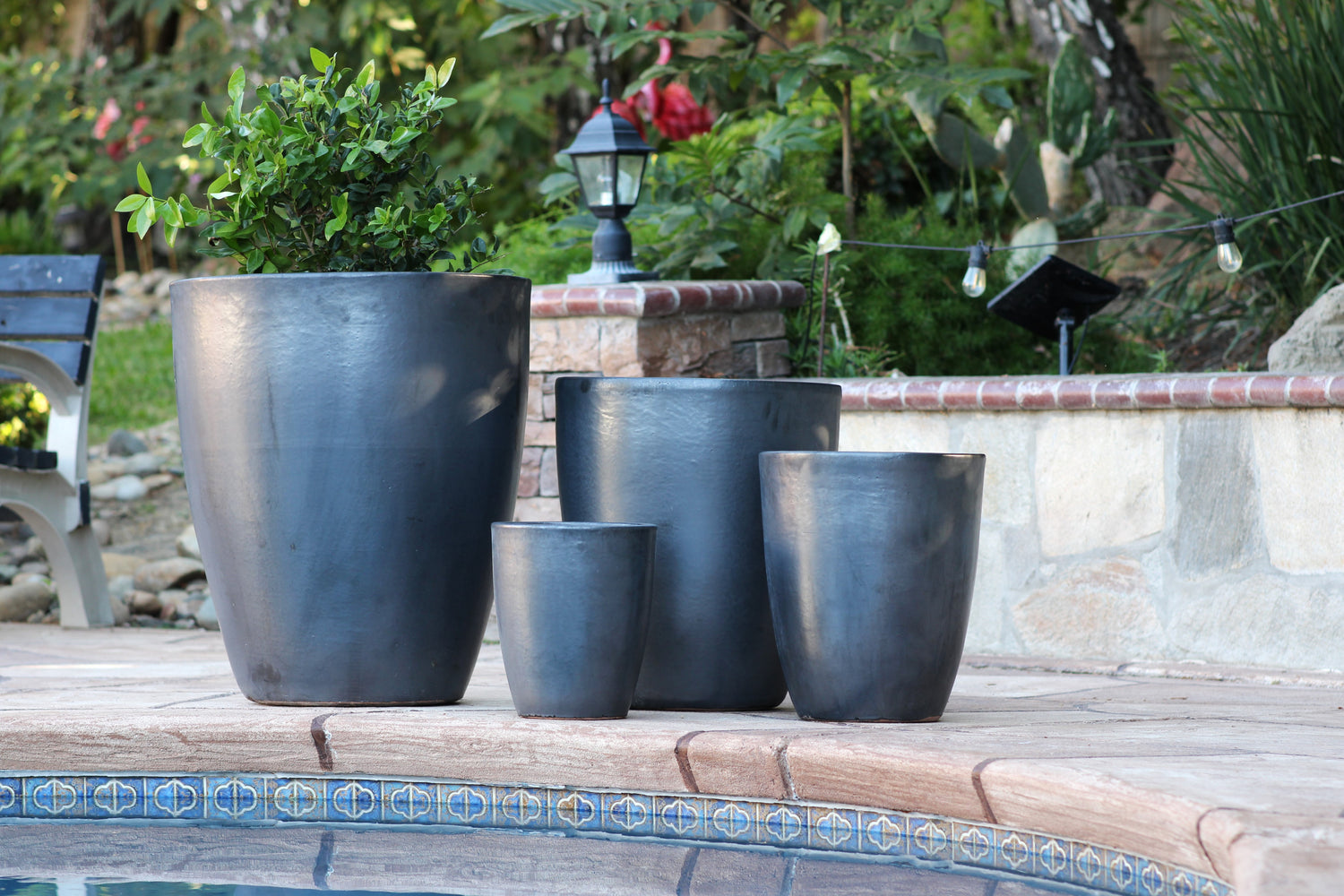 tall outdoor ceramic flower pots Buy XLG Cone Planter Set of 4 |Glazed Ceramic Outdoor Planters – PLANTATOREM